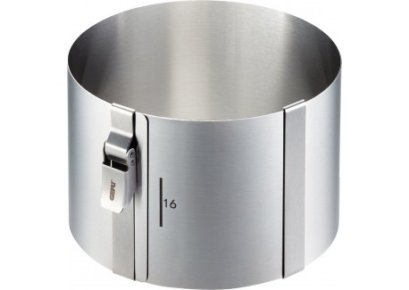 Tondo Clip Ronde Verstelbare Bakvorm RVS van Ø16 cm tot 30 cm Hoog 10