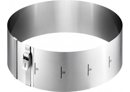 Tondo Clip Cercle Pâtisserie Réglable Inox de Ø16 cm à 30 cm Hauteur 1