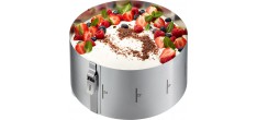 Tondo Clip Cercle Pâtisserie Réglable Inox de Ø16 cm à 30 cm Hauteur 1