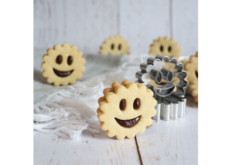 Smile Emporte-pièces Cannelés en Inox pour Biscuits Fourrés Ø5cm 2 Pcs