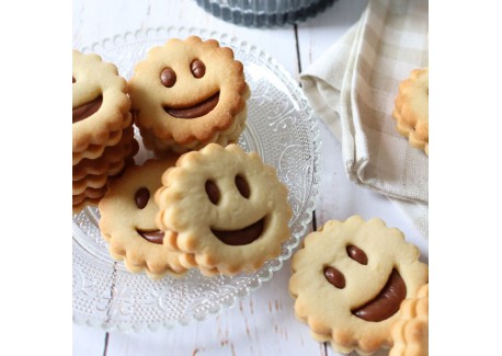 Smile Emporte-pièces Cannelés en Inox pour Biscuits Fourrés Ø5cm 2 Pcs