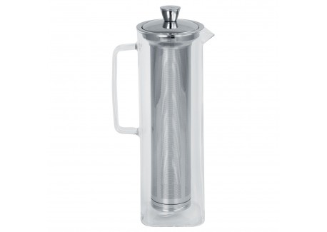 Long Island Theepot van Helder Glas met Afschroefbaar RVS Filter 1,5L