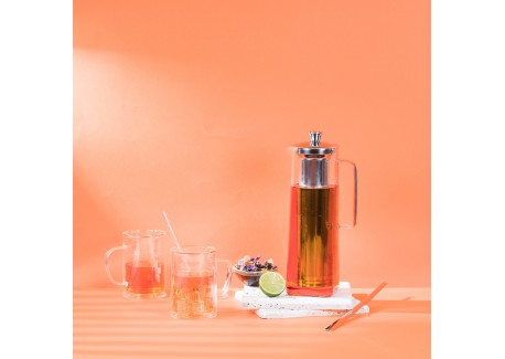Long Island Théière en Verre Transparent avec Filtre Inox Dévissable 1
