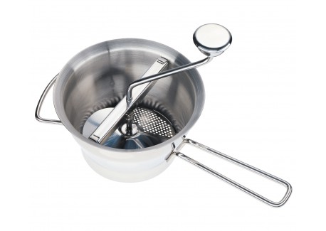 Profi RVS Passeerzeef 20 cm met 4 schijven  (1 mm, 2 mm, 3 mm , 5 mm)