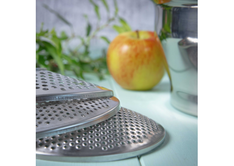Profi Passe-Vite Inox 20 cm avec 4 disques (1 mm, 2 mm, 3 mm , 5 mm)