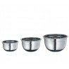 Voir la slide Set 3 Culs de Poule Bols Inox Gradués Antidérapants 16, 20 et 24 cm -S