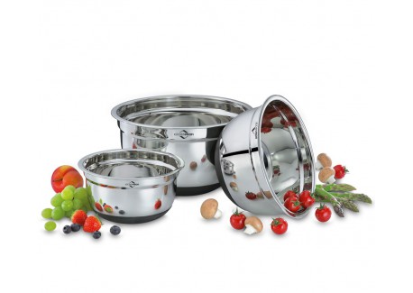 Set of 3 RVS Antislip Mengkom 16, 20 et 24 cm