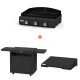 Starterspack Plancha Gaz Signature Amalia Fonte Emaillée 360 + Desserte Noire