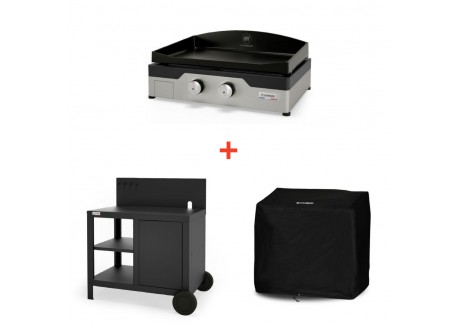 Starterspack Plancha Gaz Signature Allure Fonte 260 Duo + Desserte