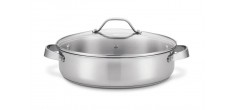 Cicla 3 Sauteuse Inox Recyclé avec Couvercle en Verre 28 cm 5,1 l