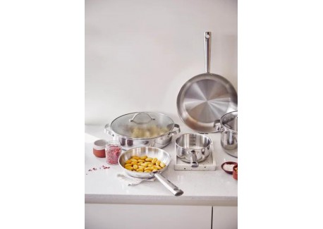 Cicla 3 Gerecycleerde RVS Sauteerpan met Deksel 28 cm 5,1 l