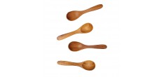 Set van 4 kleine teakhouten lepels 9 cm