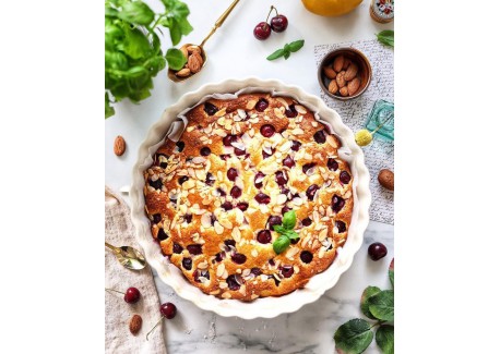 Plat à Tarte Rond Céramique 28x4 cm 1,4 L Argile Blanc Cassé 