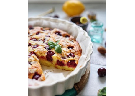 Plat à Tarte Rond Céramique 28x4 cm 1,4 L Argile Blanc Cassé 
