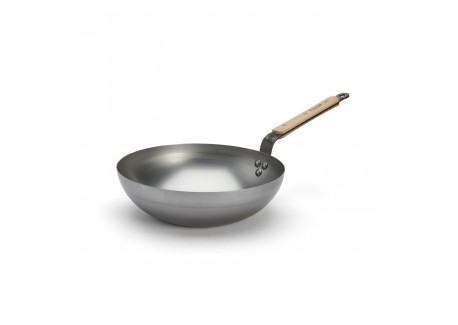 Mineral B Stalen Wok 28 cm met Houten Handvat