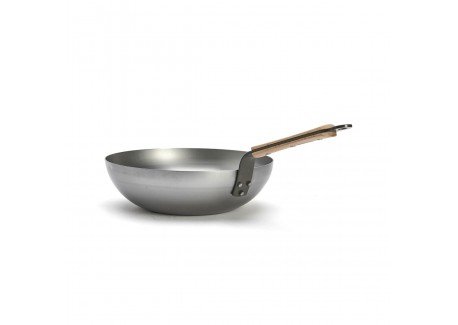 Mineral B Stalen Wok 28 cm met Houten Handvat