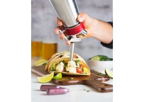 Siphon de Cuisine Inox 25 cl Gourmet Whip Plus + 3 Douilles