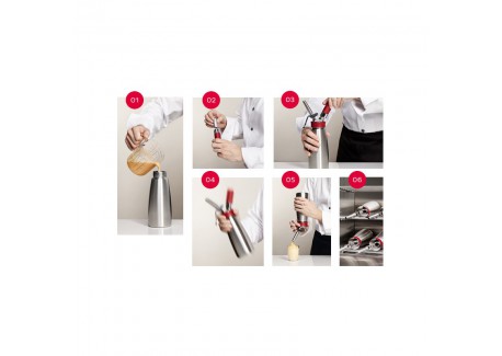 Siphon de Cuisine Inox 50 cl Gourmet Whip Plus + 3 Douilles