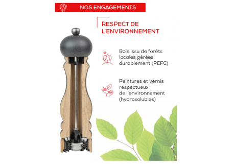 Paris Rama Moulin à Sel 18 cm Laqué Vert Forêt U'Select Zirlion 