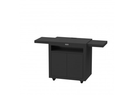 Buitenmeubeltrolley voor Plancha met planken Zwart 80 x 55 cm