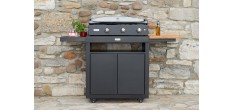 Buitenmeubeltrolley voor Plancha met planken Zwart 80 x 55 cm