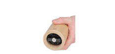 Isen Handmatige Lijnzaadmolen van Natuurlijk Hout en RVS 13 cm