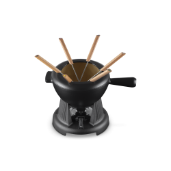 Service à Fondue Savoyarde et Bourguignonne Fonte Emaillée Noir Mat -N