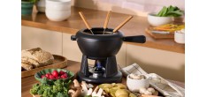 Service à Fondue Savoyarde et Bourguignonne Fonte Emaillée Noir Mat -N