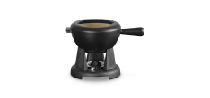 Service à Fondue Savoyarde et Bourguignonne Fonte Emaillée Noir Mat -N