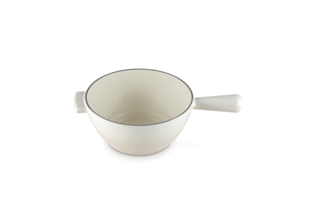Service à Fondue Savoyarde et Bourguignonne Fonte Emaillée Blanc Merin