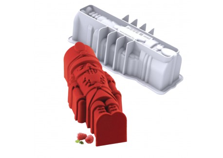 3D Siliconen Bakvorm Nutcracker Kerstlog 1000