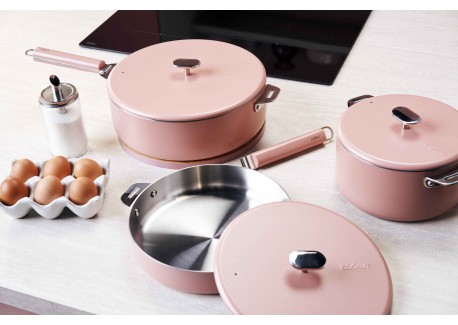 La Merveilleuse Couvercle Inox Rose Guimauve 16 cm 
