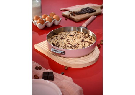 La Merveilleuse Poêle Inox Rose Guimauve 24 cm 1,8 l  
