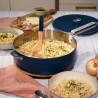 Zie dia La Merveilleuse Bosbesblauw RVS Sautépan 28 cm 4,6 L