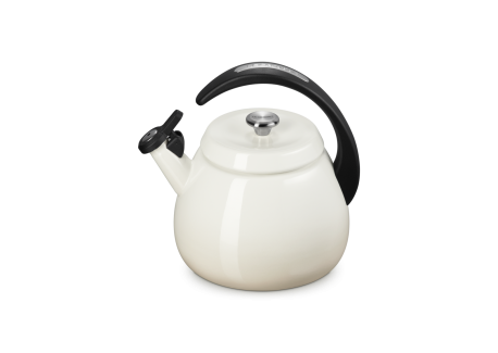 Cloche Bouilloire à Sifflet Emaillée 2,1 L Blanc Meringue 