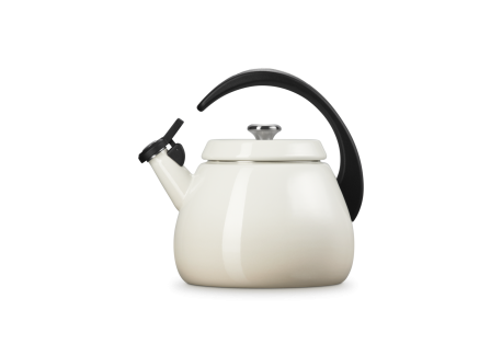 Cloche Bouilloire à Sifflet Emaillée 2,1 L Blanc Meringue 
