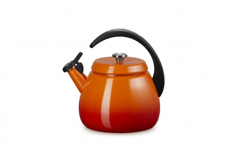 Cloche 2.1L Oranjerood Geëmailleerde Fluitketel