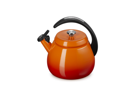 Cloche Bouilloire à Sifflet Emaillée 2,1 L Orange Volcanique 