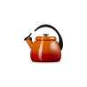 Zie dia Cloche 2.1L Oranjerood Geëmailleerde Fluitketel