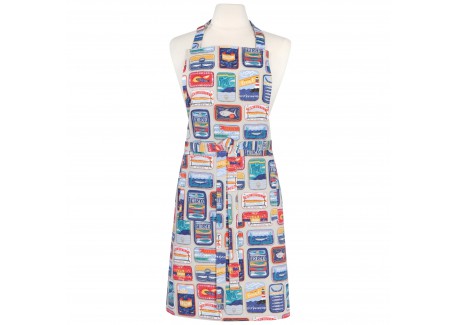 Del Mar Tablier de Cuisine Homme/Femme Coton Gris Clair 