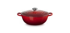 Marmite Ronde en Fonte 4,9 L Rouge Cerise (28 cm) 