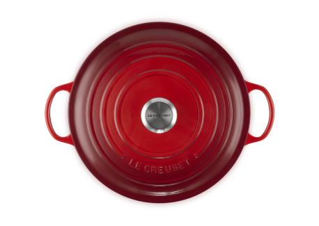 Marmite Ronde en Fonte 4,9 L Rouge Cerise (28 cm) 