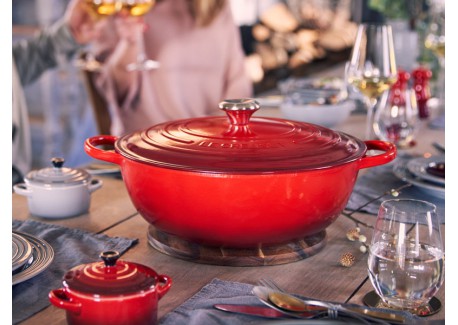 Ronde Gietijzeren Braadpan 4,9 L Kersenrood (28 cm)