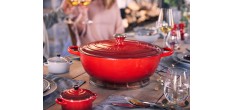Marmite Ronde en Fonte 4,9 L Rouge Cerise (28 cm) 