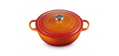 Marmite Ronde en Fonte 4,9 L Orange Volcanique (28 cm) 