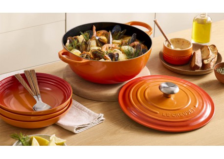 Marmite Ronde en Fonte 4,9 L Orange Volcanique (28 cm) 