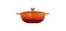 Marmite Ronde en Fonte 4,9 L Orange Volcanique (28 cm) 