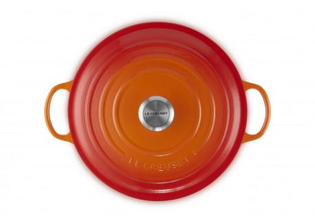 Marmite Ronde en Fonte 4,9 L Orange Volcanique (28 cm) 