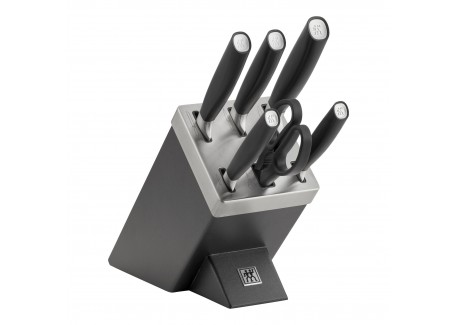 All-Star Bloc de Couteaux Aiguiseur Intégré 7 pièces Anthracite 