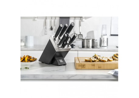 All-Star Bloc de Couteaux Aiguiseur Intégré 7 pièces Anthracite 